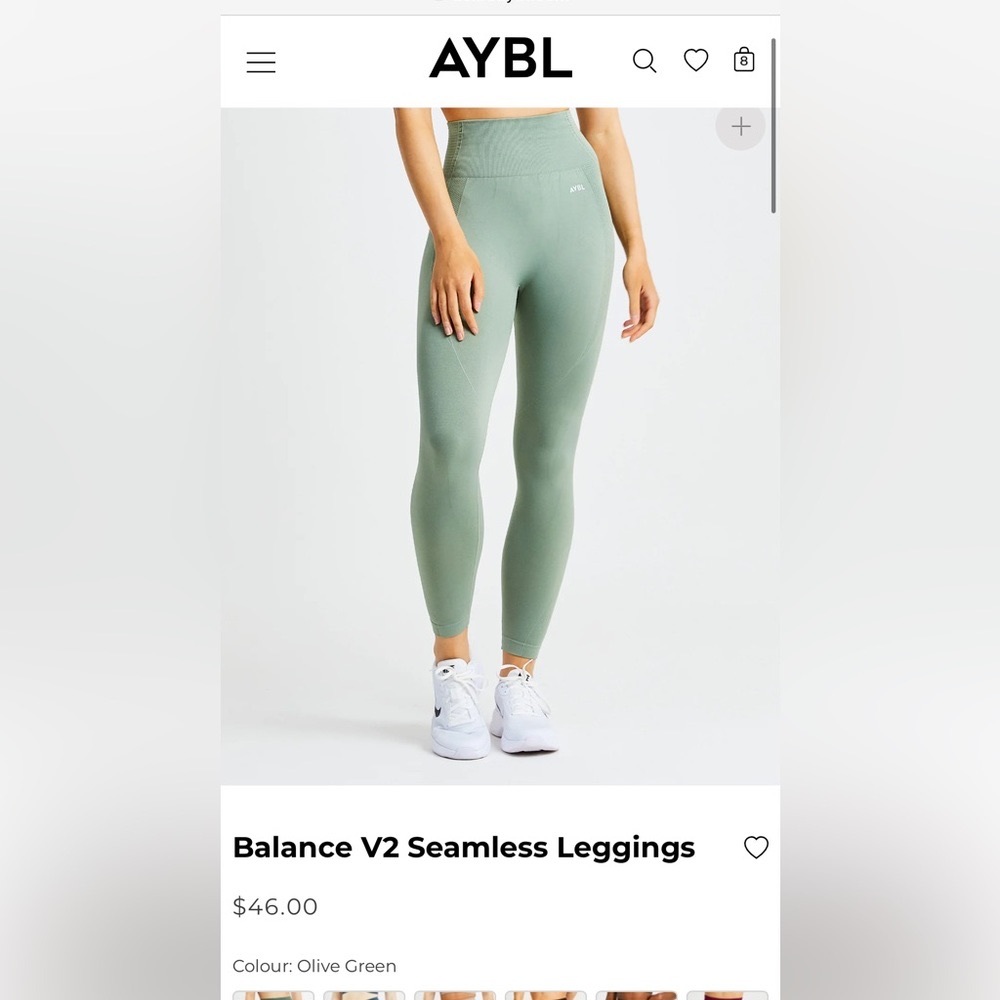 AYBL Balance v2 seamless leggings XS in Olive Green